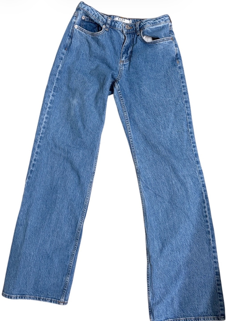 Na’kd Wide Leg Light Blue Jeans - Classic Flare Women's Jeans size 26 - Picture 3 of 7